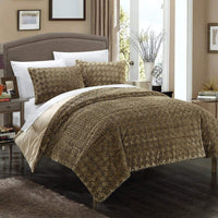 Chic Home Greece 3 Piece Faux Fur Comforter Set 