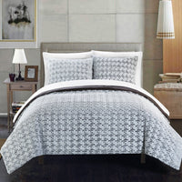 Chic Home Greece 3 Piece Faux Fur Comforter Set Grey