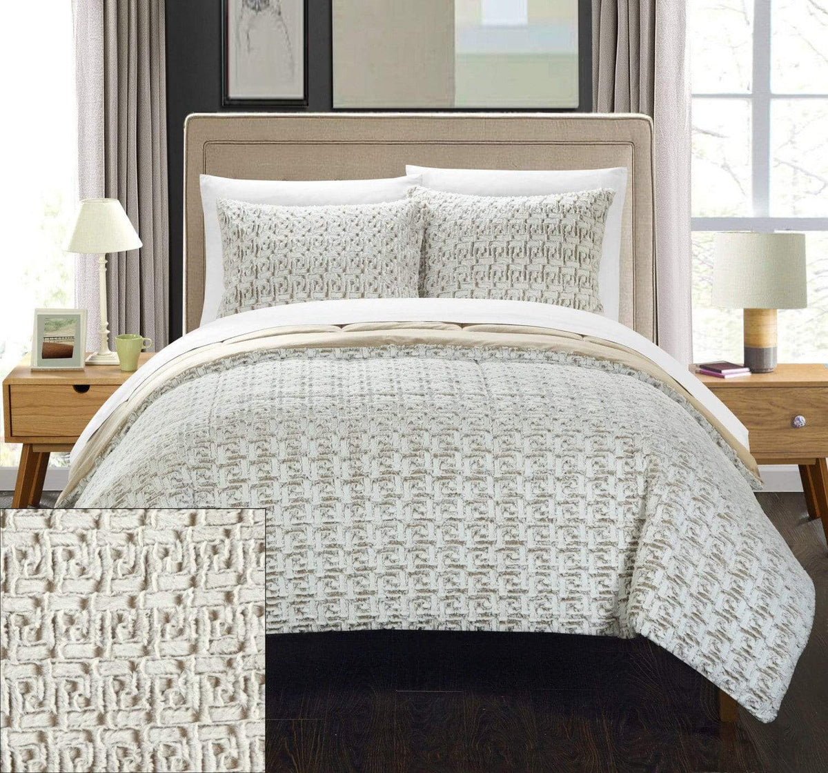 Chic Home Greece 7 Piece Faux Fur Comforter Set 