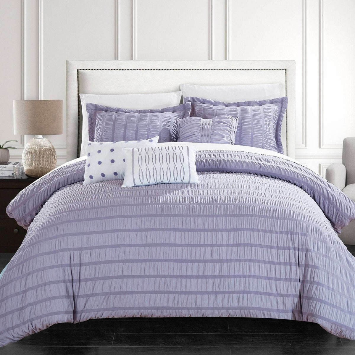 Chic Home Hadassah 10 Piece Striped Comforter Set 