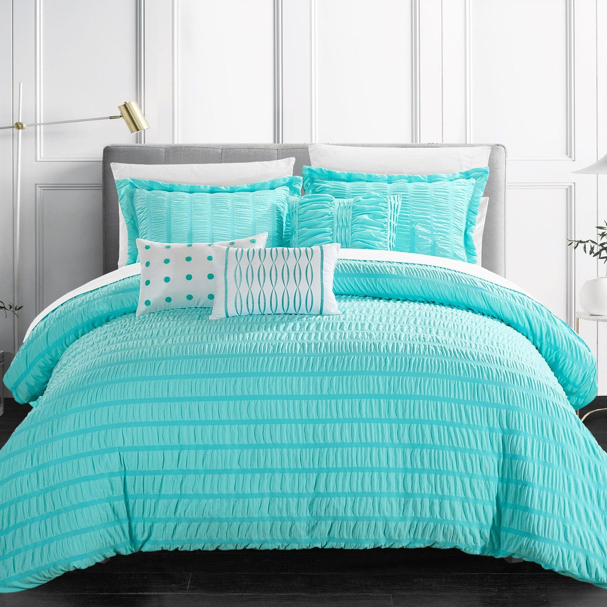 Chic Home Hadassah 10 Piece Striped Comforter Set 