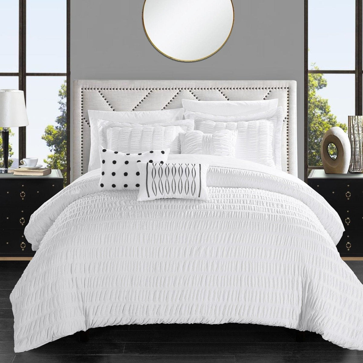 Chic Home Hadassah 10 Piece Striped Comforter Set 