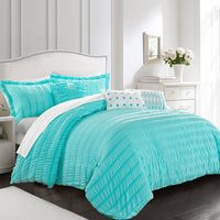 Chic Home Hadassah 10 Piece Striped Comforter Set Aqua Blue