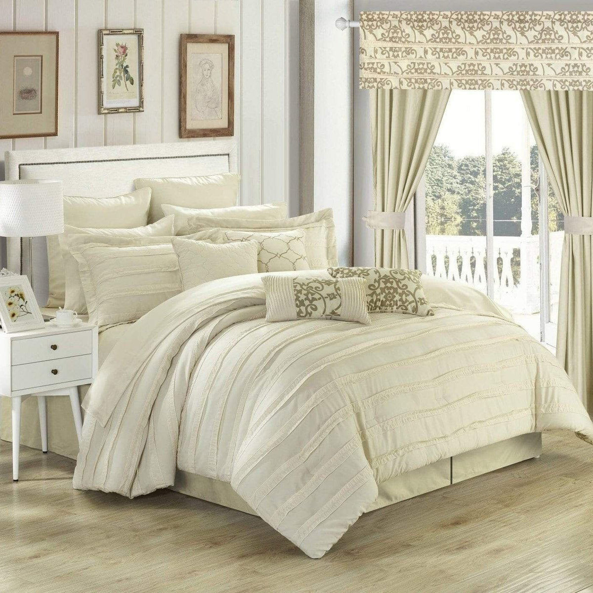 Chic Home Hailee 24 Piece Pleated Reversible Comforter Set Bedding