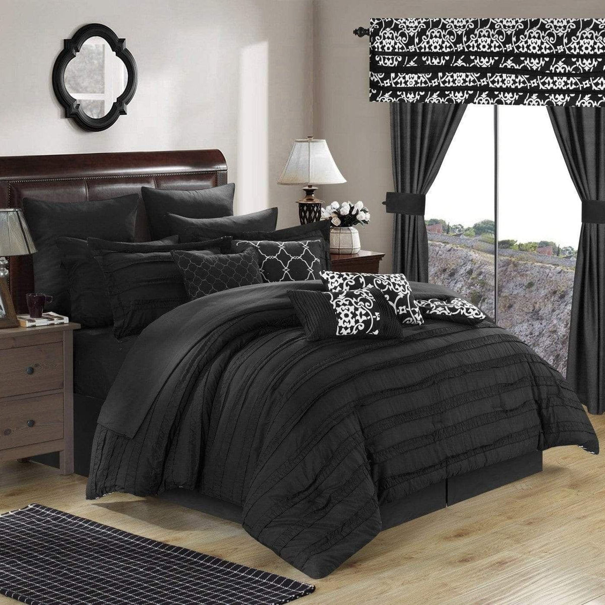 Chic Home Hailee 24 Piece Reversible Comforter Set Black