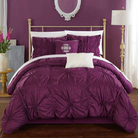 Chic Home Halpert 10 Piece Floral Comforter Set Purple