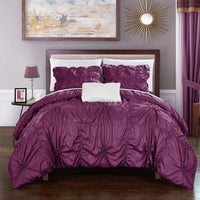 Chic Home Hamilton 4 Piece Floral Duvet Cover Set Purple