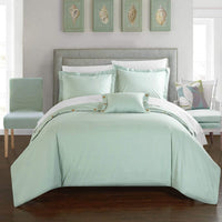 Chic Home Hartford 8 Piece Cotton Duvet Cover Set Aqua