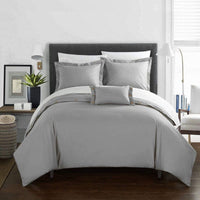Chic Home Hartford 8 Piece Cotton Duvet Cover Set Grey
