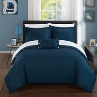 Chic Home Hartford 8 Piece Cotton Duvet Cover Set Navy