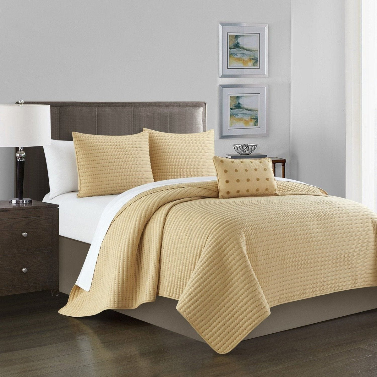 Chic Home Hayden 8 Piece Box Stitched Quilt Set 