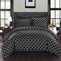 Chic Home Heather 7 Piece Reversible Comforter Set Black