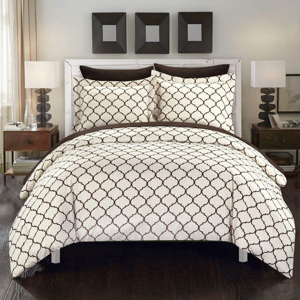 Chic Home Heather 7 Piece Reversible Comforter Set Brown