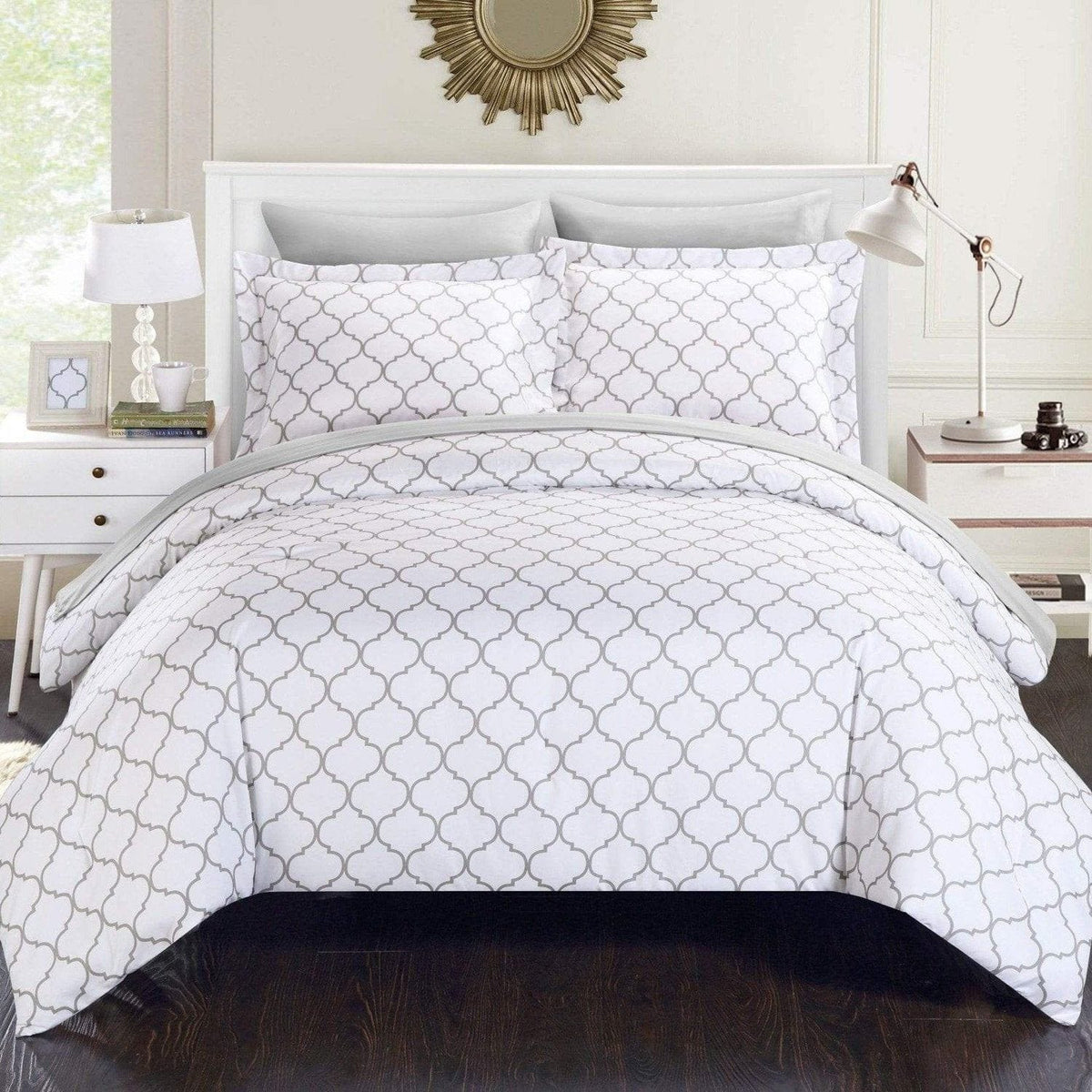 Chic Home Heather 7 Piece Reversible Comforter Set Grey
