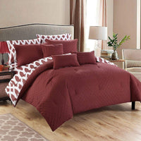 Chic Home Holland 10 Piece Embroidered Comforter Set Marsala