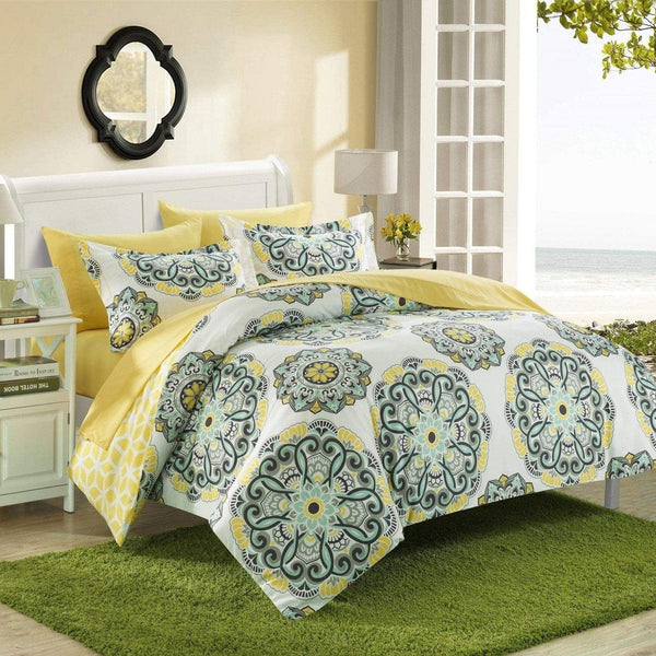 Chic Home Ibiza 3 Piece Boho Duvet Cover Set Yellow