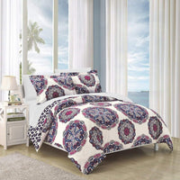 Chic Home Ibiza 7 Piece Boho Duvet Cover Set Navy