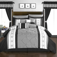 Chic Home Icaria 20 Piece Color Comforter Set Black