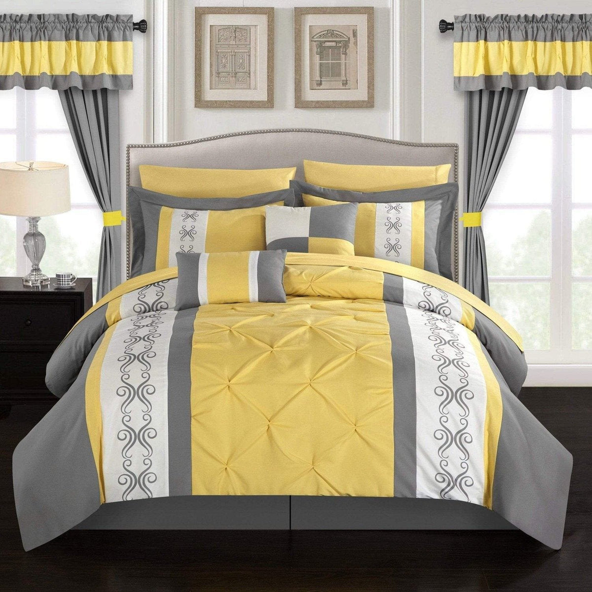 Chic Home Icaria 20 Piece Color Comforter Set Yellow