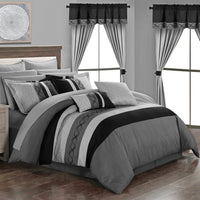 Chic Home Idit 24 Piece Color Block Comforter Set 