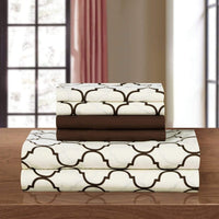 Chic Home Illusion 6 Piece Geometric Pattern Sheet And Pillowcase Set Brown