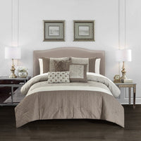 Chic Home Imani 10 Piece Jacquard Comforter Set Beige