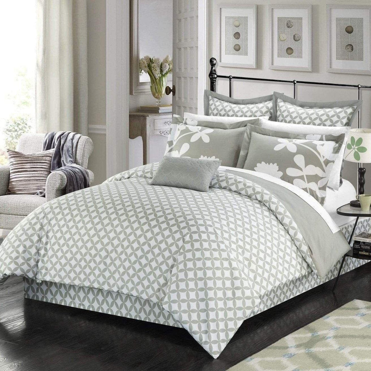 Chic Home Iris 7 Piece Floral Comforter Set 