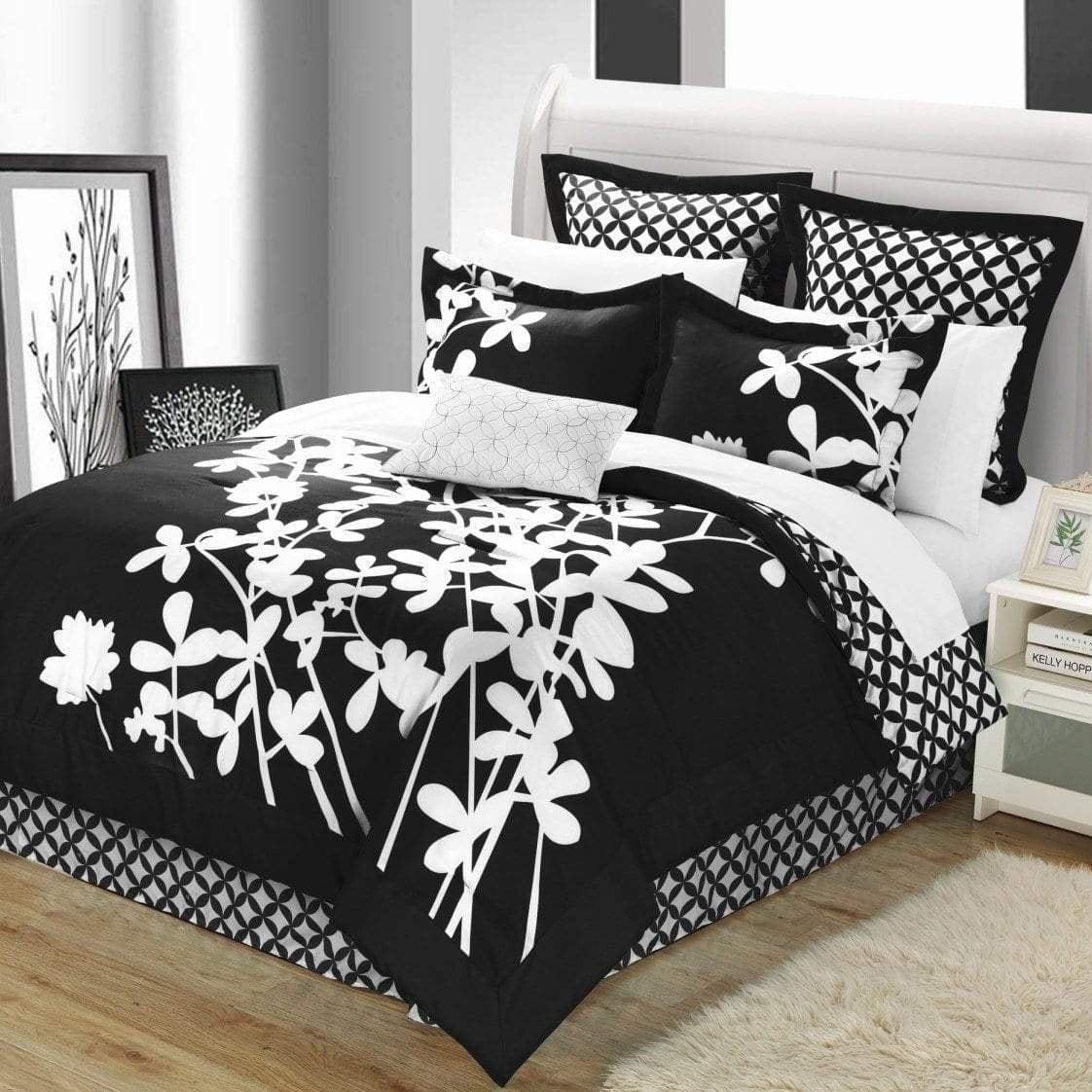 Chic Home Iris 7 Piece Floral Comforter Set 