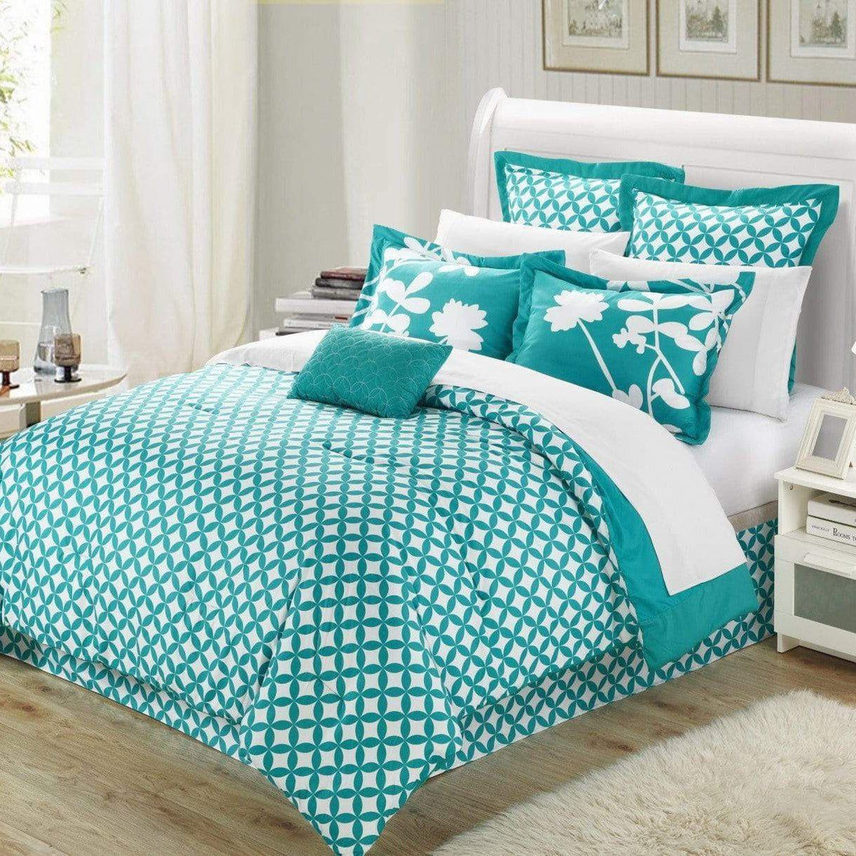 Chic Home Iris 7 Piece Floral Comforter Set 