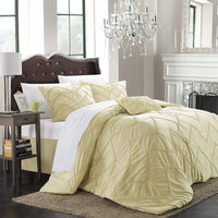 Chic Home Isabella 4 Piece Embroidered Duvet Cover Set Champagne