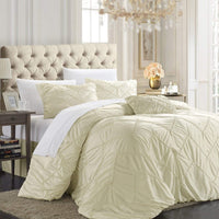 Chic Home Isabella 9 Piece Stitched Comforter Set Beige