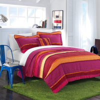 Chic Home Italica 4 Piece Pleated Quilt Set Purple