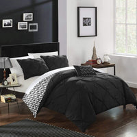 Chic Home Jacky 4 Piece Reversible Comforter Set Black