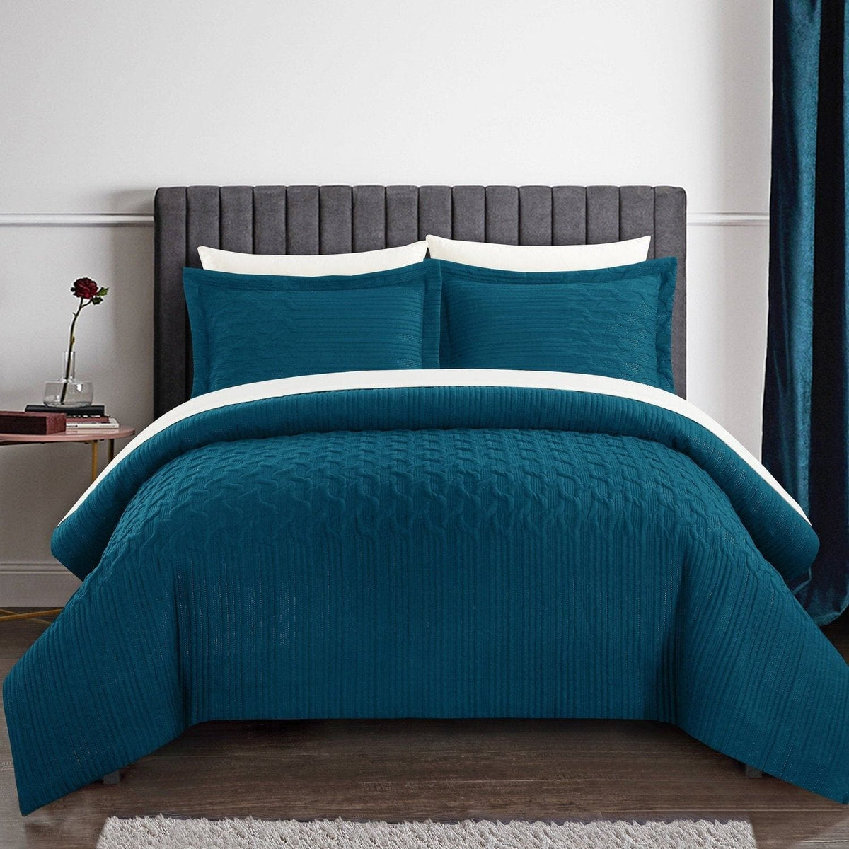Chic Home Jazmine 3 Piece Embossed Comforter Set Teal