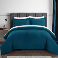 Chic Home Jazmine 3 Piece Embossed Comforter Set Teal