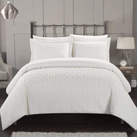 Chic Home Jazmine 7 Piece Embossed Comforter Set White