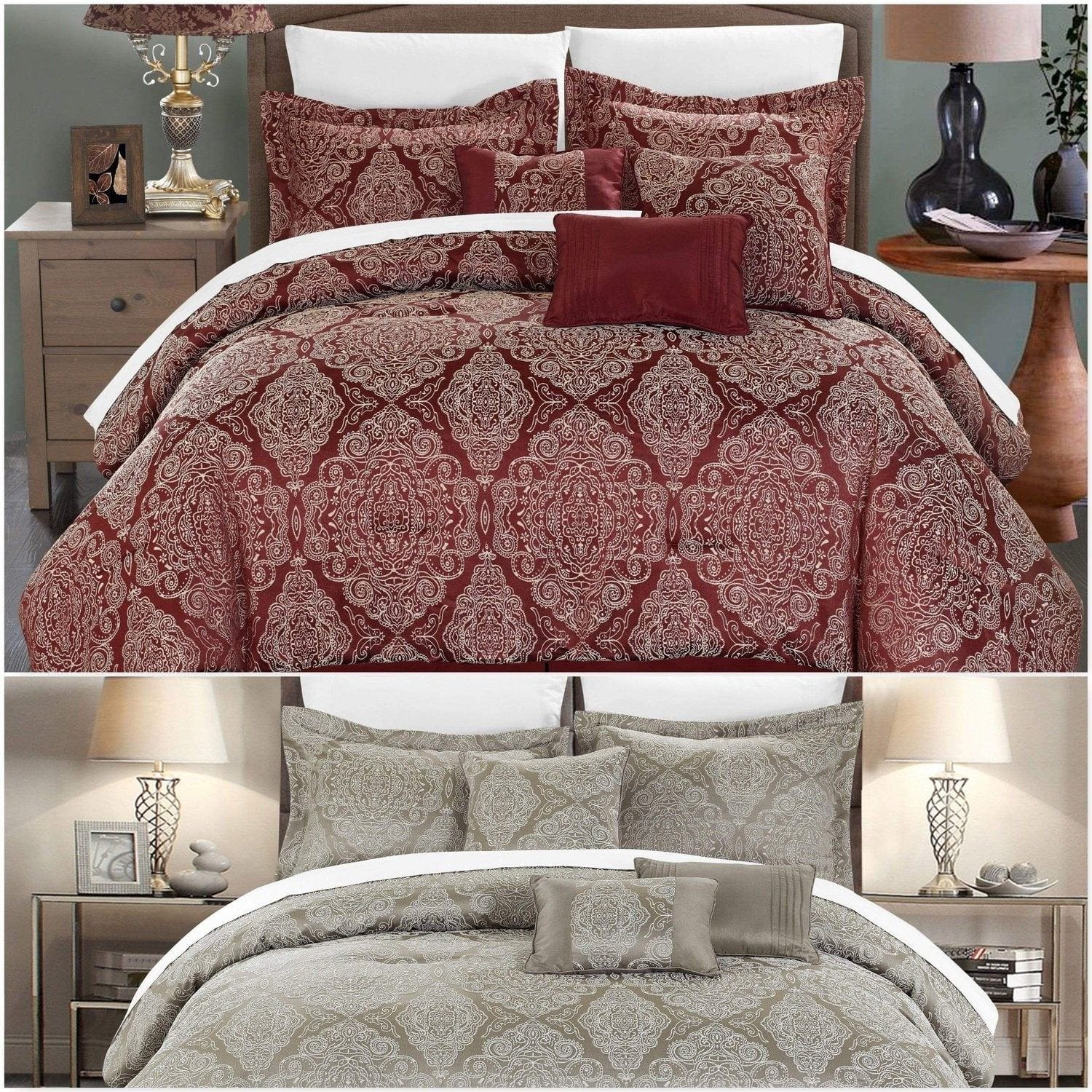 chic home Jessica 11 Piece Jacquard Comforter Set