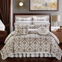 Chic Home Jodamo 13 Piece Jacquard Comforter Set Beige