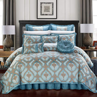 Chic Home Jodamo 13 Piece Jacquard Comforter Set Blue
