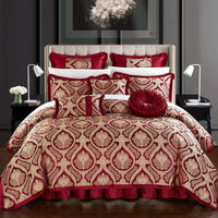 Chic Home Jodamo 13 Piece Jacquard Comforter Set Red