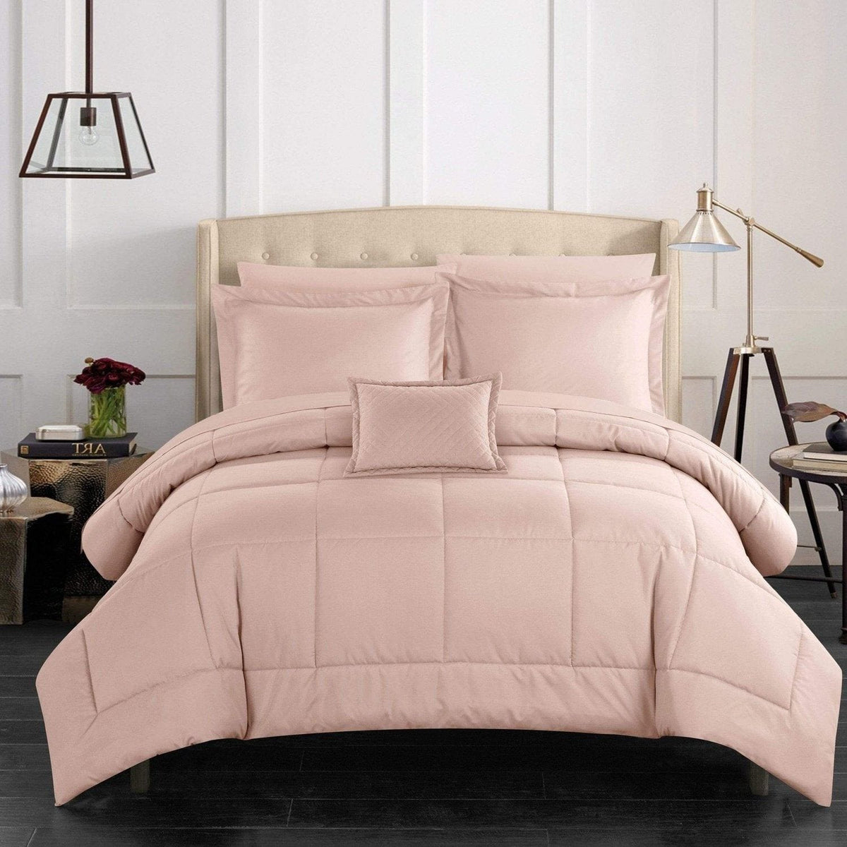 Chic Home Jordyn 8 Piece Stitched Comforter Set Coral