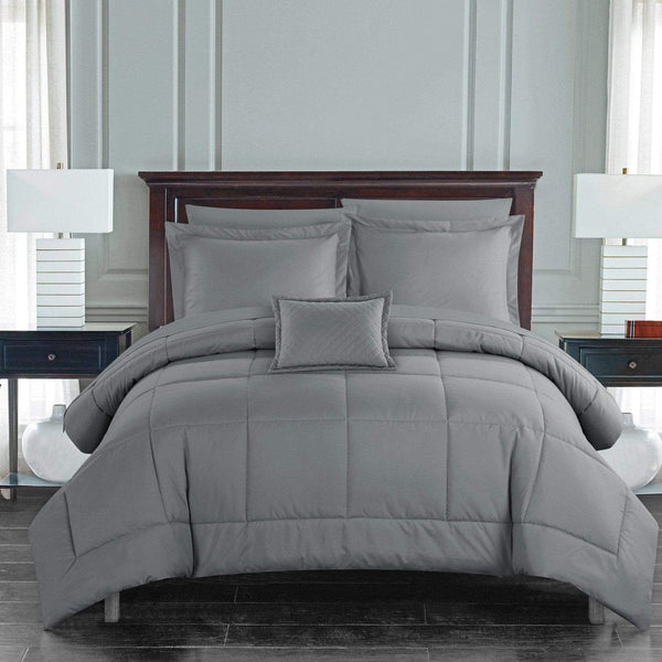 Chic Home Jordyn 8 Piece Stitched Comforter Set Grey
