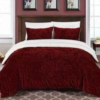 Chic Home Josepha 3 Piece Sherpa Comforter Set Red