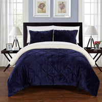 Chic Home Josepha 7 Piece Sherpa Comforter Set Navy