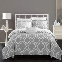 Chic Home Juniper 8 Piece Reversible Duvet Cover Set Grey