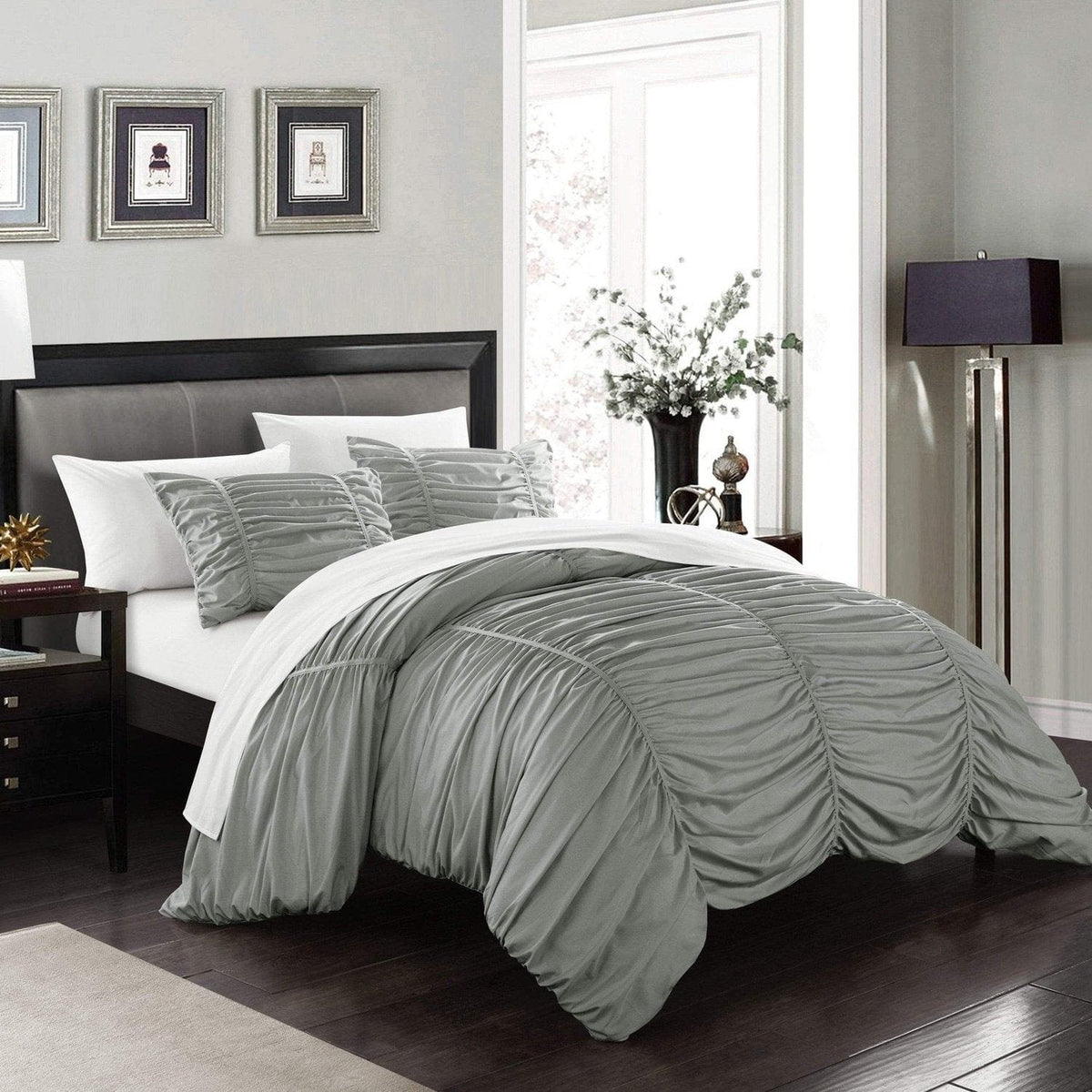 Chic Home Kaiah 7 Piece Striped Comforter Set 