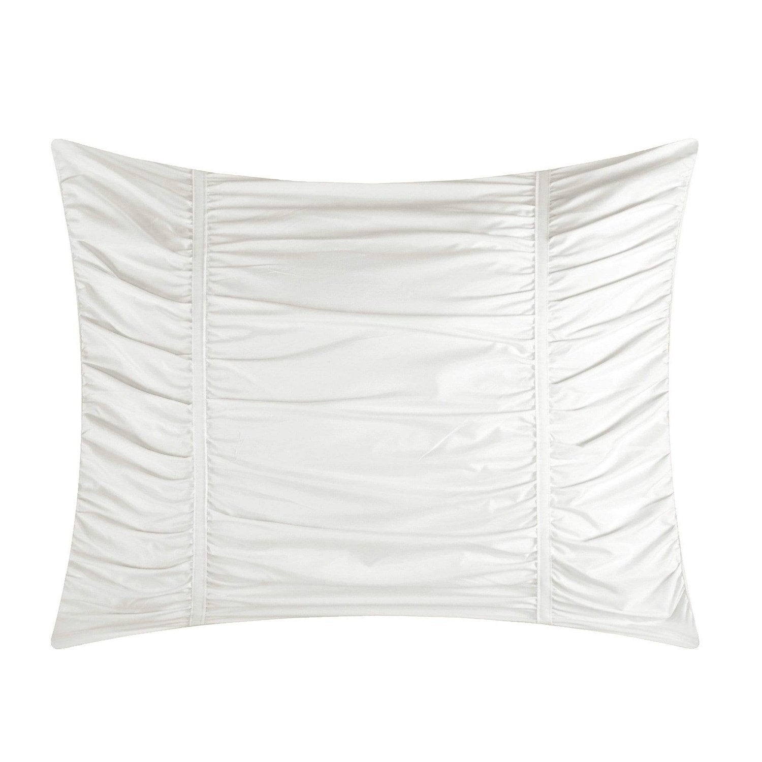 Chic Home Kaiah 2 Piece Comforter Set Contemporary Striped Ruched Ruffled Design Bedding-Decorative Pillow Sham Included/XL, Twin, Grey