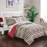 Chic Home Karan 4 Piece Striped Duvet Cover Set 