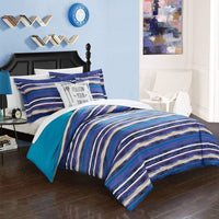Chic Home Karan 4 Piece Striped Duvet Cover Set 