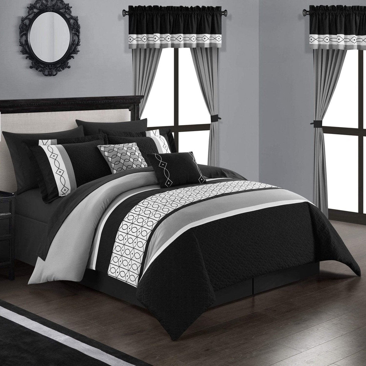 Chic Home Katrin 20 Piece Embroidered Comforter Set 